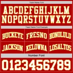 Custom Red White-Gold Reversible Double Side Basketball Jersey - Image 6