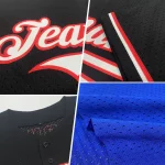 Custom Royal Light Blue-White Mesh Authentic Throwback Baseball Jersey - Image 2