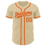 Custom Sand Orange Authentic Baseball Jersey - Image 2