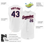 Custom White Navy-Red Authentic Sleeveless Baseball Jersey - Image 2