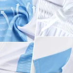 Custom Black Aqua-White Stars Sublimation Soccer Uniform Jersey - Image 3