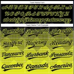 Custom Black Neon Yellow 3D Pattern Gradient Square Shapes Two-Button Unisex Softball Jersey - Image 4