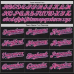 Custom Black Light Blue Pinstripe Pink Two-Button Unisex Softball Jersey - Image 4