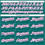 Custom Teal White-Pink Authentic Baseball Jersey - Image 4