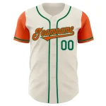 Custom Cream Orange-Kelly Green Authentic Two Tone Baseball Jersey - Image 2
