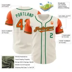 Custom Cream Orange-Kelly Green Authentic Two Tone Baseball Jersey - Image 3