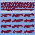 Custom Light Blue Red-Navy Authentic Two Tone Baseball Jersey - Image 4