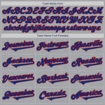 Custom Gray Royal-Red Authentic Two Tone Baseball Jersey - Image 4