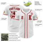Custom White Red-Black Authentic Baseball Jersey - Image 6