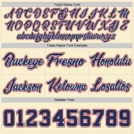 Custom Cream Navy-Red Authentic Throwback Basketball Shorts - Image 3