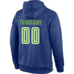 Custom Stitched Royal Neon Green-White Sports Pullover Sweatshirt Hoodie - Image 3