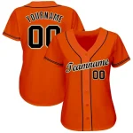Custom Orange Black Cream-Old Gold Baseball Jersey - Image 2